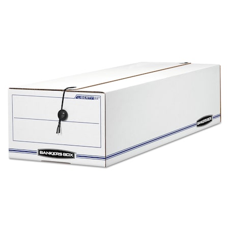 Bankers Box Bankers Box, Storage, 8.625x7x24, PK12, 9" W, 24.25" D, 7.5" H, Two Flaps Closure, White/Blue 00018